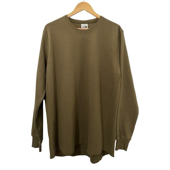 The North Face Mens Waffle Knit Thermal Shirt Size XL Green Outdoor Hiking - Picture 1 of 8